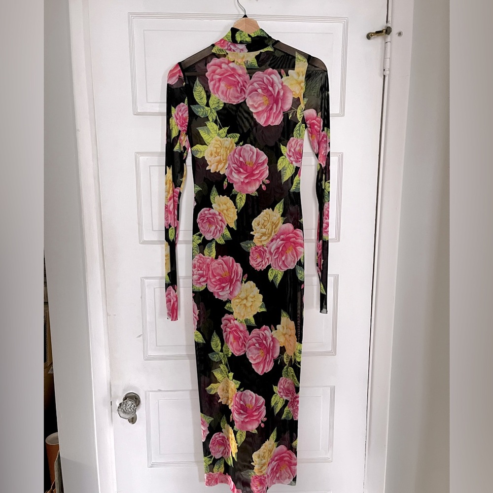 Sheer long sleeve dress with slip